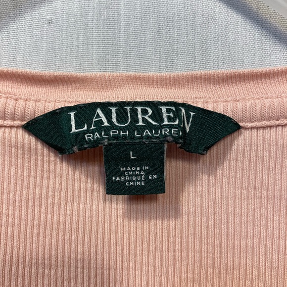 LAUREN RALPH LAUREN PEACH 100% COTTON TOP SIZE LARGE - Picture 4 of 7